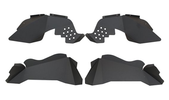 Jeep JK Inner Fenders 07-18 Wrangler JK Front/Rear Set Of 4 Aluminum Black Powdercoat Fishbone Of...