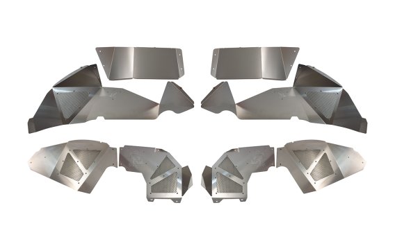 Jeep JL Inner Fenders For 18-Current Wrangler JL Front/Rear Set of 4 Aluminum Raw Fishbone Offroa...