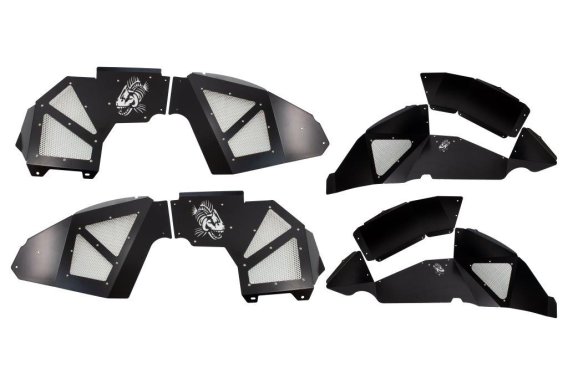 Jeep JL Inner Fenders For 18-Current Wrangler JL Front/Rear Set of 4 Aluminum Black Powdercoat Fi...