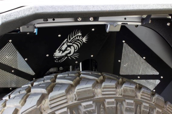 Jeep JL Inner Fenders For 18-Current Wrangler JL Front/Rear Set of 4 Aluminum Black Powdercoat Fi...