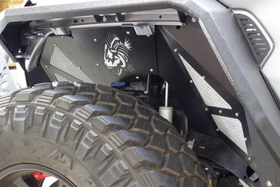 Jeep JL Inner Fenders For 18-Current Wrangler JL Front/Rear Set of 4 Aluminum Black Powdercoat Fi...