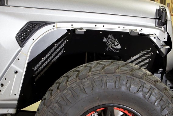 Wrangler/Gladiator Front Inner Fenders For 18-Up Wrangler/Gladiator Black Powdercoat Fishbone