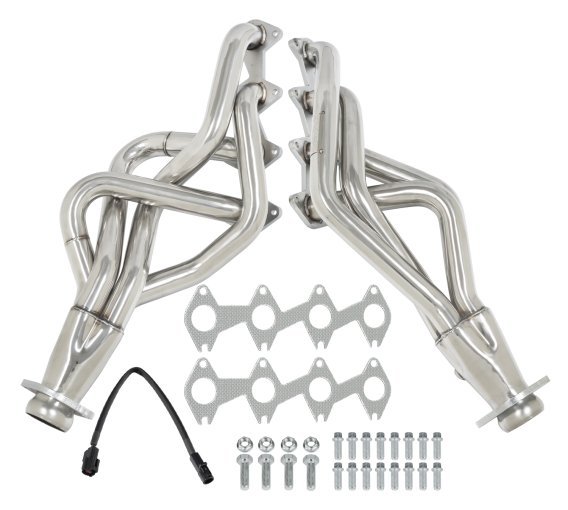 2005-2010 Mustang Long Tube Headers and EPA Compliant Catted H-Pipe Kit 304 Stainless Pypes Perfo...