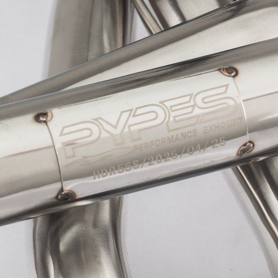 2005-2010 Mustang Long Tube Headers and EPA Compliant Catted H-Pipe Kit 304 Stainless Pypes Perfo...