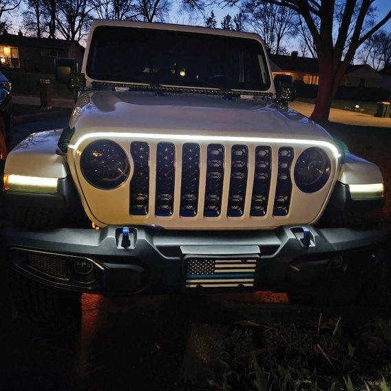 LED Knight Rider Scanning Hood Brow DRL Flex Cool White Kit for Cars and Jeeps Race Sport Lightin...