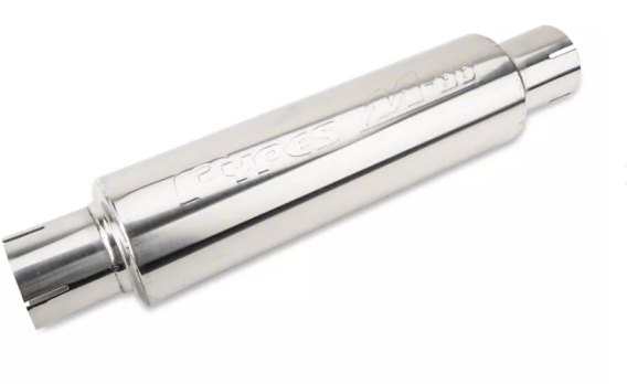 M-80 Series Muffler 2.5 in Round 14 in L Hardware Not Incl Polished 304 Stainless Steel Pypes Exh...