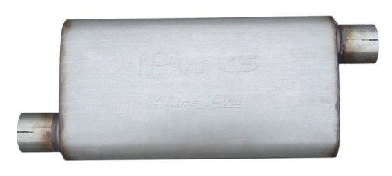 Race Pro Series Muffler 18 in 2.5 in Offset/Offset Hardware Not Incl Natural 409 Stainless Steel ...