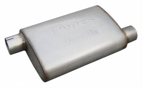 Street Pro Series Muffler 14 in 3 in Offset/Offset Hardware Not Incl Natural 409 Stainless Steel ...