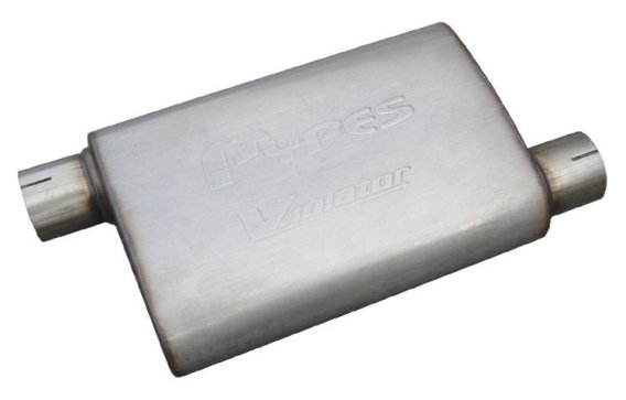 Violator Series Muffler 14 in 2.5 in Offset/Offset Hardware Not Incl Natural 409 Stainless Steel ...