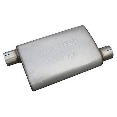Violator Series Muffler 14 in 3 in Offset/Offset Hardware Not Incl Natural 409 Stainless Steel Py...