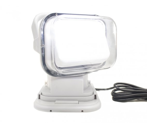 Motorized 50W LED Spot Light w/ Remote 360 Degree / 120 vertical Swivel Functionality White Marin...