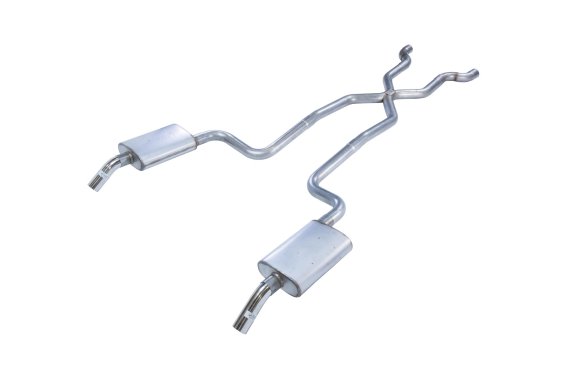 1974 Corvette C3 2.5 Inch Crossmember Back Exhaust Kit With X-Pipe 409 Stainless Violators Muffle...