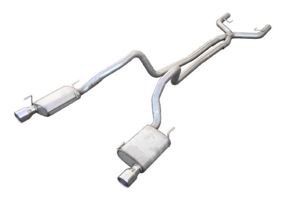 Cat Back Exhaust System 05-10 Mustang V6 Split Rear Dual Exit 2.5 in True Dual After-Cat X/Mid Pi...