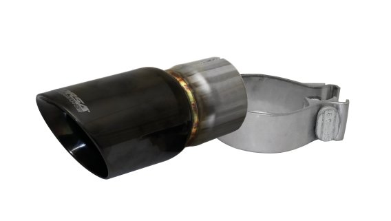 Single 3.0 Inch Black Pro-Series Tip (Clamp Included) 2.5 Inch Inlet Universal Stainless Steel Co...