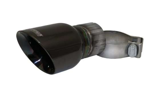 Single 3.5 Inch Black Pro-Series Tip (Clamp Included) 2.5 Inch Inlet Universal Stainless Steel Co...