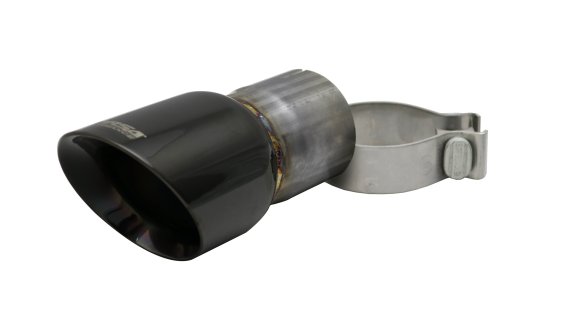 Single 3.5 Inch Black Pro-Series Tip (Clamp Included) 2.75 Inch Inlet Universal Stainless Steel C...