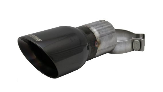 Single 4.0 Inch Black Pro-Series Tip (Clamp Included) 3.0 Inch Inlet Universal Stainless Steel Co...