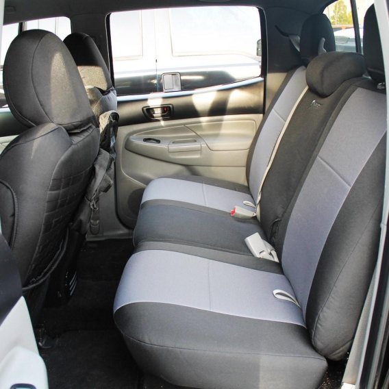 Tacoma Rear Bench Seat Covers 09-15 Toyota Tacoma Double Cab Tactical Series Black/Navy Bartact