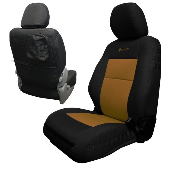 Toyota Tacoma Seat Covers 16-19 Tacoma and TRD Front Black/Coyote Tactical Series Pair Bartact