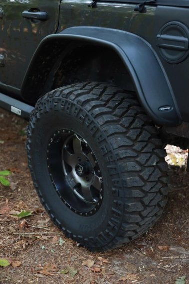 Bushwacker 10100-07 Black Jeep Flat Style Textured Finish Rear Fender Flares for 2018 -2023 Jeep ...