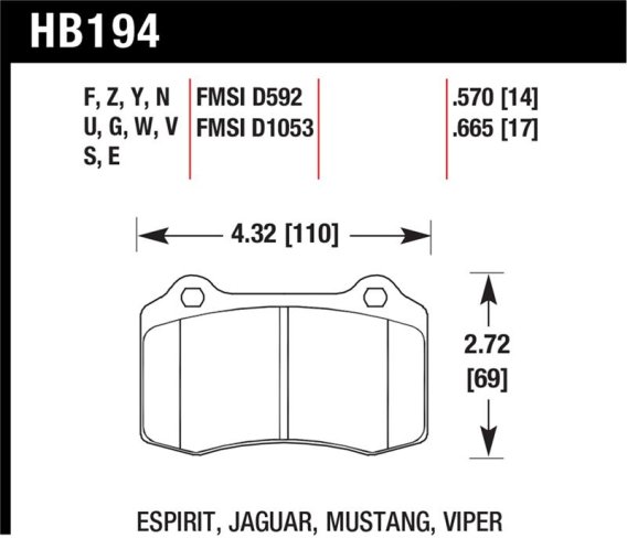 HAWK DTC-70 Brake Pad Sets