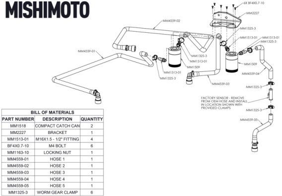 MM Baffled Oil Catch - Kit
