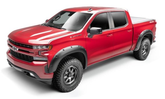 Bushwacker 48108-08 Black Forge Pocket/Rivet Textured Finish 4-Pc Fender Flare Set for 17-20 Chev...