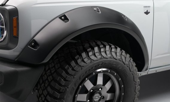 Bushwacker 20960-02 Black Pocket/Rivet Style Textured Finish 4-Piece Fender Flare Set for 2021-20...