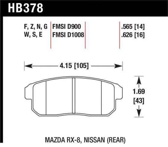 HAWK HPS Brake Pad Sets