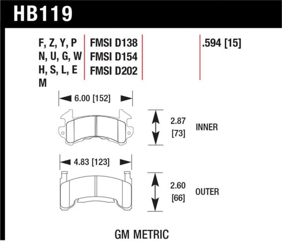 HAWK HPS Brake Pad Sets