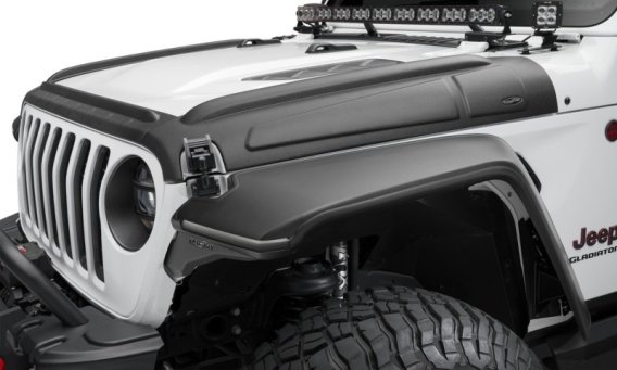 Bushwacker 14129 Black Trail Armor Hood Stone Guard for 07-18 Jeep Wrangler JK, Unlimited
