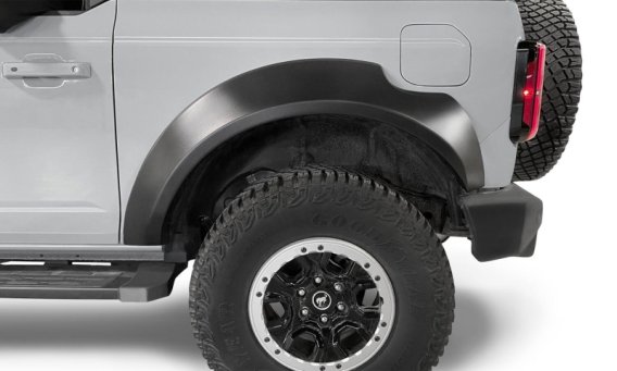 Bushwacker 20966-02 Black Extend-A-Fender Style Smooth Finish 4-Piece Fender Flare Set for 2021-2...