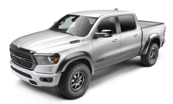 Bushwacker 50926-02 Black Extend-A-Fender Style Smooth Finish 4-Piece Fender Flare Set for 2019-2...