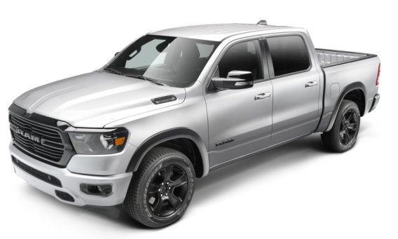 Bushwacker 50928-02 Black OE-Style Smooth Finish 4-Piece Fender Flare Set for 2019-2022 Ram 1500;...