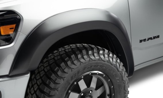 Bushwacker 50926-02 Black Extend-A-Fender Style Smooth Finish 4-Piece Fender Flare Set for 2019-2...