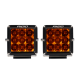 LED Light Pods D-XL Amber PRO Pair Surface Mount Brackets and Hardware Vibration Dampeners Wire H...