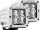Hybrid Spot Surface Mount White Housing Pair D-Series Pro RIGID Industries