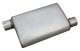Violator Series Muffler 14 in 2.5 in Offset/Offset Hardware Not Incl Natural 409 Stainless Steel ...