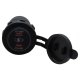 Round Socket Auxiliary Charging Port with Dual C-Type PD 60W Outputs Blue Indigo LED and Cover Ra...