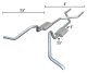 Impala Crossmember Exhaust Back Hybrid For 65-70 Impala 3-2.5 Inch W/ X Pipe Race Pro Pypes Exhau...