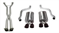 2.5 Inch Cat-Back Sport Dual Exhaust w/ Black 3.5 Inch Tips 09-13 Corvette 6.2L Stainless Steel C...
