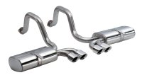 2.5 Inch Axle-Back Sport Dual Exhaust Polished 3.5 Inch Tips 97-04 Corvette/Z06 5.7L Stainless St...