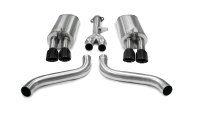 2.5 Inch Cat-Back Sport Dual Exhaust Black 3.5 Inch Tips 86-91 Corvette C4 5.7L V8 L98 Stainless ...