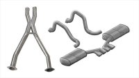 2.5 Inch Cat-Back Sport Dual Exhaust Tigershark 3.5 Inch Polished Tips 97-04 Corvette / Z06 5.7L ...