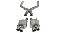 3.0 Inch Axle-Back Plus X-Pipe Sport Dual Exhaust Polished 4.0 Inch Tips 13-14 Mustang Shelby GT5...