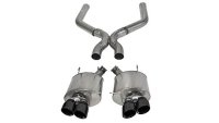 3.0 Inch Axle-Back Plus X-Pipe Sport Dual Exhaust Black 4.0 Inch Tips 13-14 Mustang Shelby GT500 ...