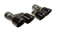 Two Twin 4.0 Inch Black Tips Clamps Included Dual Rear Exit For Corsa Mustang GT Exhaust Only Sta...