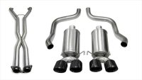 2.5 Inch Cat-Back Xtreme Dual Exhaust Black 3.5 Inch Tips 05-08 Corvette C6 Manual/A4 Auto Trans ...