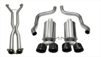 2.5 Inch Cat-Back Xtreme Dual Exhaust Black 3.5 Inch Tips 09-13 C6 Corvette 6.2L Stainless Steel ...