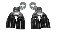 Two Twin 4.0 Inch Black Tips Clamps Included Dual Rear Exit For Corsa Cadillac ATS-V Exhaust Only...